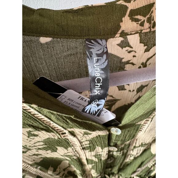 Luna Chix Green Floral Dress Women’s M NWT – Festival Boot-Loop Style - Picture 2 of 5